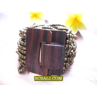 Bead Bracelet Wooden Buckles Clasps Stretching